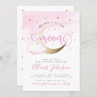 Over the Moon Baby Shower Invitation