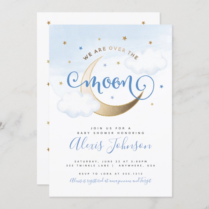 Over the Moon Baby Shower Invitation | Zazzle.com