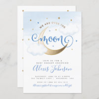 Over the Moon Baby Shower Invitation