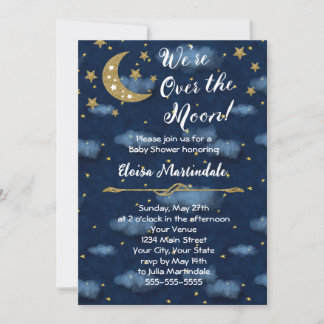 Over the Moon Baby Shower Invitation