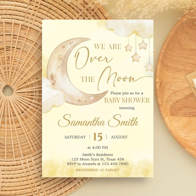 Over the Moon Baby Shower  Invitation (Over the Moon Baby Shower Invitation)