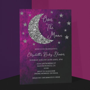 Over The Moon Baby Shower Invitation