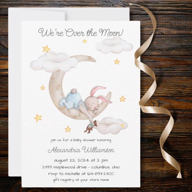 Over the Moon Baby Shower  Invitation (Creator Uploaded)