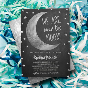 Over The Moon Baby Shower Invitation