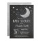 Over the Moon Baby Shower Invitation Silve Glitter