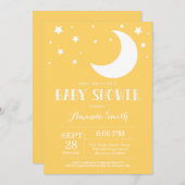 Over the Moon Baby Shower Invitation Yellow (Front/Back)