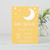 Over the Moon Baby Shower Invitation Yellow (Standing Front)