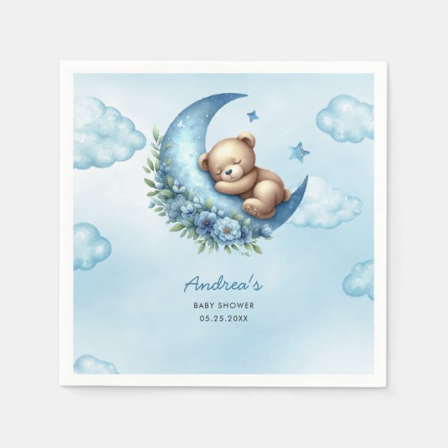 Over The Moon  Baby Shower Napkins (Front)