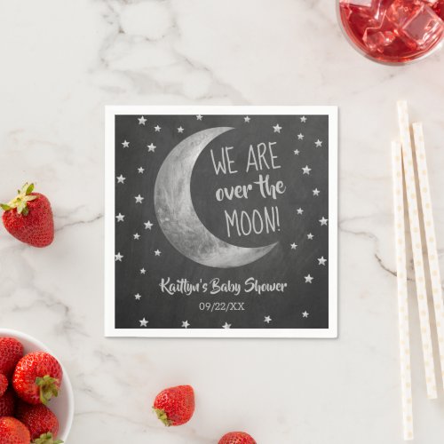 Over The Moon  Baby Shower Napkins