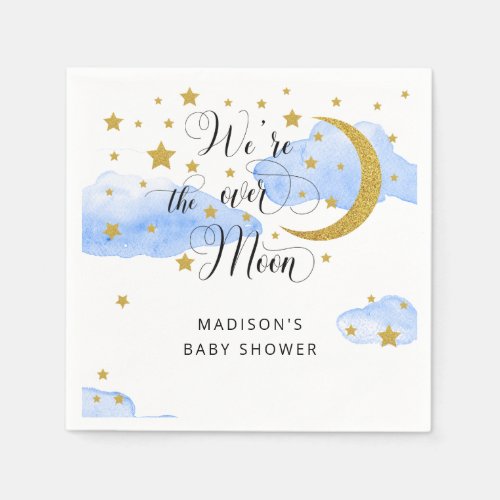 Over the Moon Baby Shower Napkins