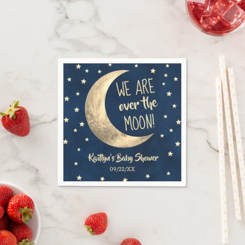 Over The Moon  Baby Shower Napkins