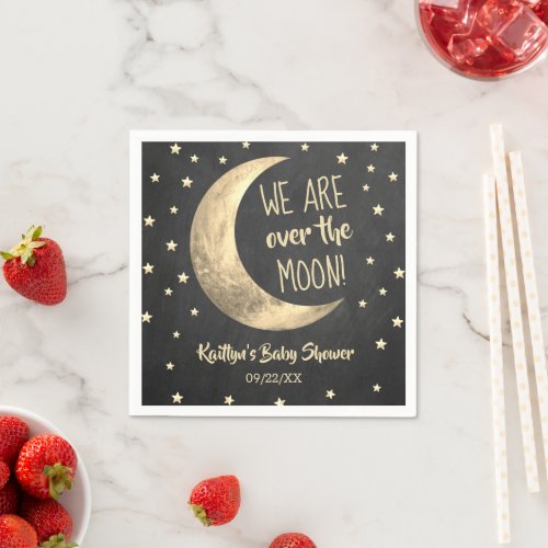 Over The Moon  Baby Shower Napkins