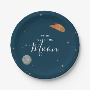 Over the Moon Baby Shower Paper Plates