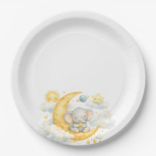 Over the Moon Baby Shower Paper Plates