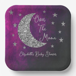 Over The Moon Baby Shower Paper Plates