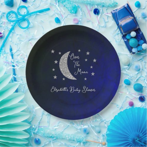 Over The Moon Baby Shower Paper Plates