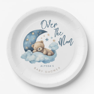 Over the Moon Baby Shower Paper Plates