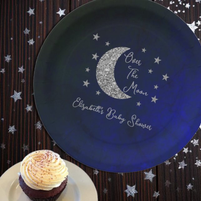 Over The Moon Baby Shower Paper Plates (Creator Uploaded)