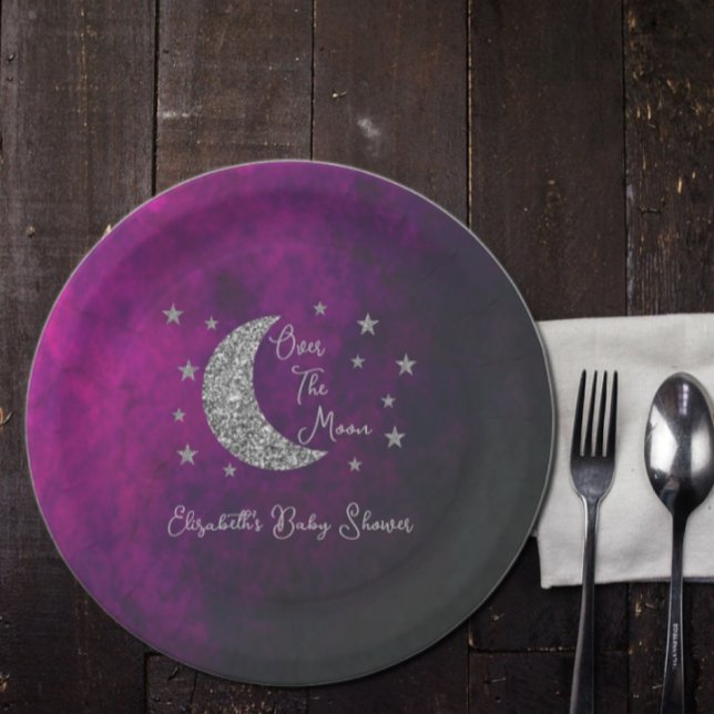Over The Moon Baby Shower Paper Plates (Creator Uploaded)