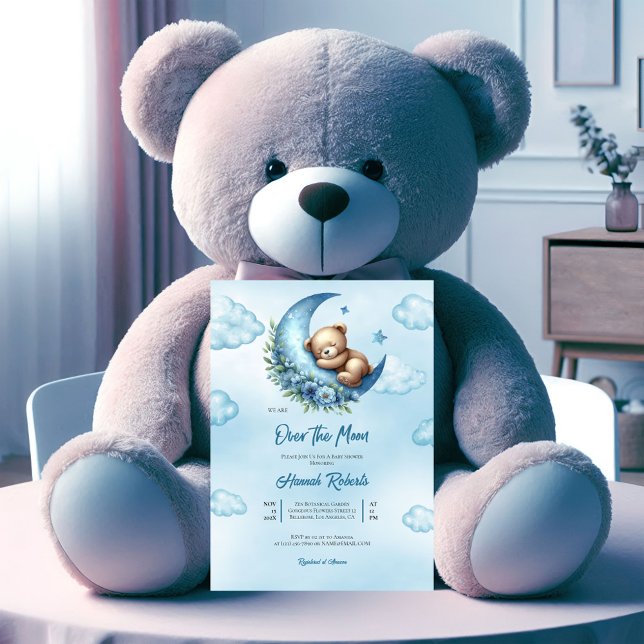 Over the Moon Baby Shower Party Invitation (Creator Uploaded)