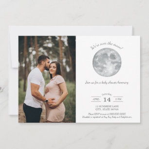 Over the Moon Baby Shower Photo Download Invitation