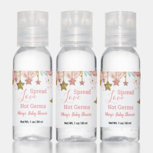 Over The Moon Baby Shower Pink Hand Sanitizer