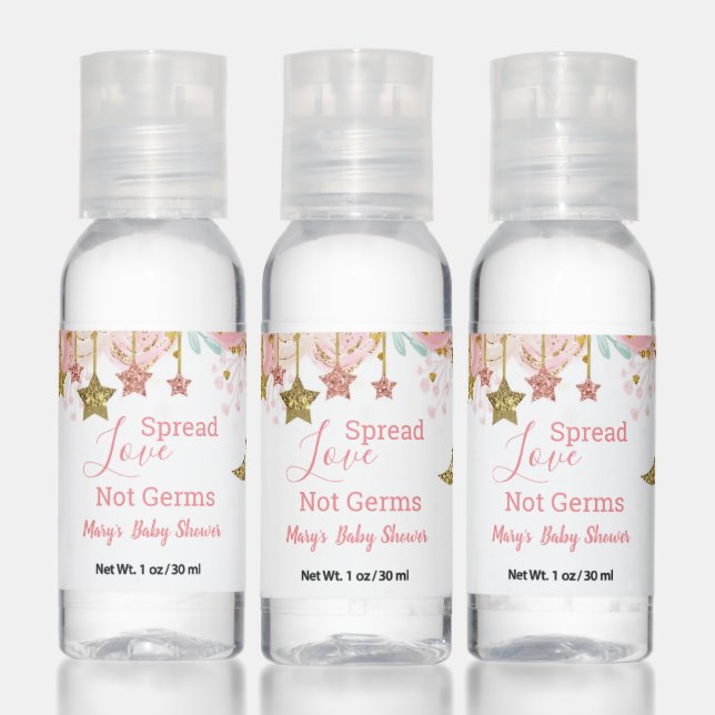 Over The Moon Baby Shower Pink Hand Sanitizer (Set)