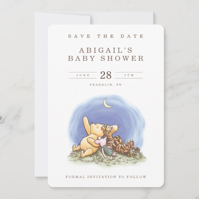 Over the Moon Baby Shower Save the Date (Front)