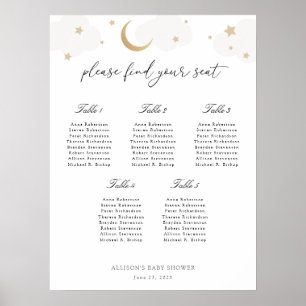 Over the Moon Baby Shower Seating Chart