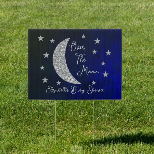 Over The Moon Baby Shower Sign