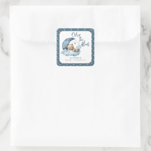 Over the Moon Baby Shower Square Sticker