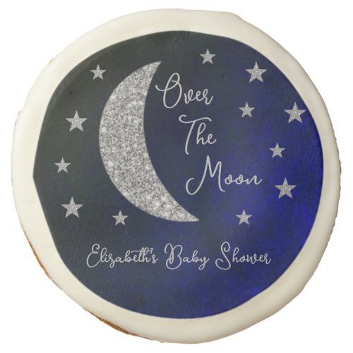 Over The Moon Baby Shower Sugar Cookie