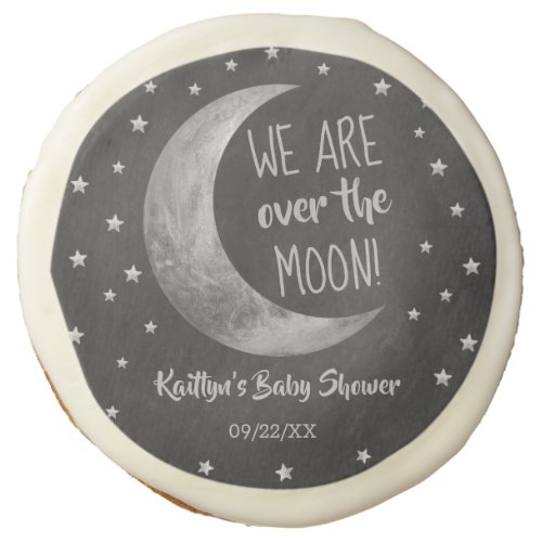 Over The Moon  Baby Shower Sugar Cookie