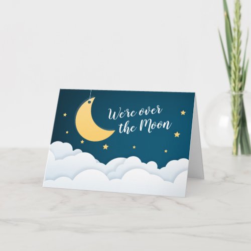 Over the Moon Baby Shower Thank You Card