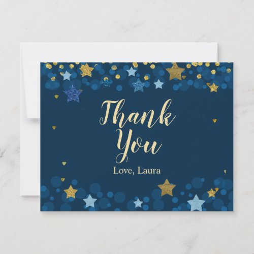 Over the Moon Baby Shower thank you card