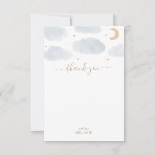 Over the Moon Baby Shower Thank You Card