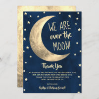 Over The Moon | Baby Shower Thank You Card