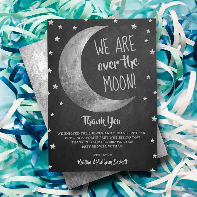Over The Moon | Baby Shower Thank You Card (Creator Uploaded)