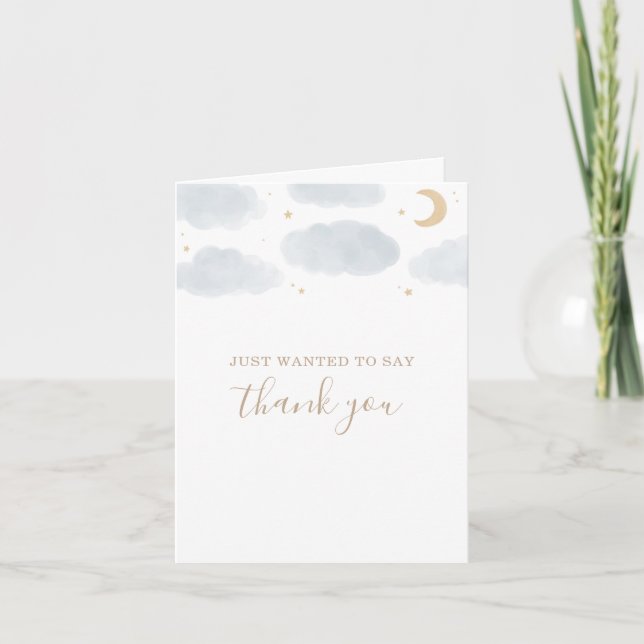 Over the Moon Baby Shower Thank You Card (Front)