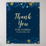 Over The Moon Baby Shower Thank You For Coming Poster at Zazzle