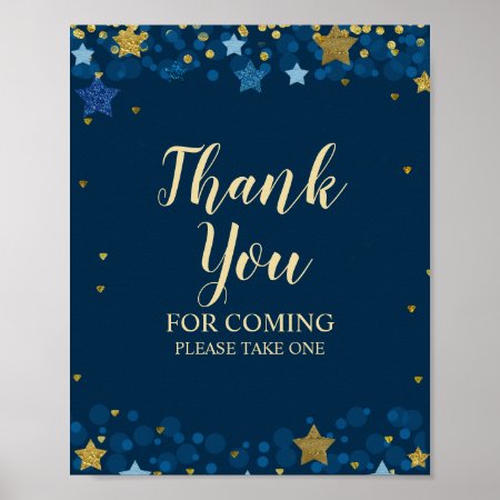 Over The Moon Baby Shower Thank You For Coming Poster