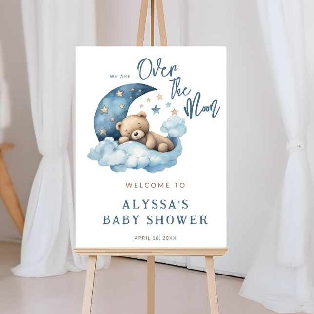 Over the Moon Baby Shower Welcome Foam Board (Creator Uploaded)