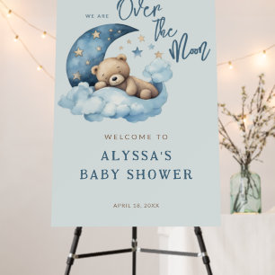 Over the Moon Baby Shower Welcome Foam Board