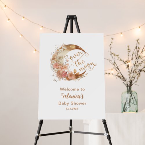 Over the moon baby shower welcome foam board