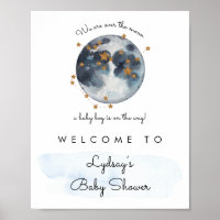 Over The Moon Baby Shower Welcome Sign