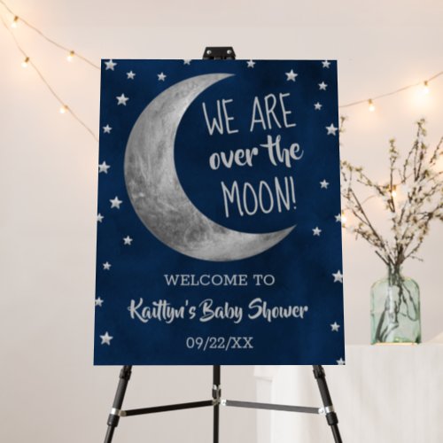 Over The Moon  Baby Shower Welcome Sign