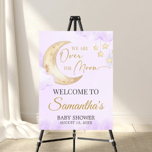 Over the Moon Baby Shower Welcome Sign
