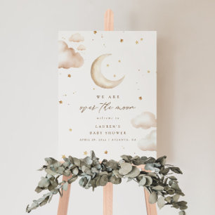 Over the Moon Baby Shower Welcome Sign