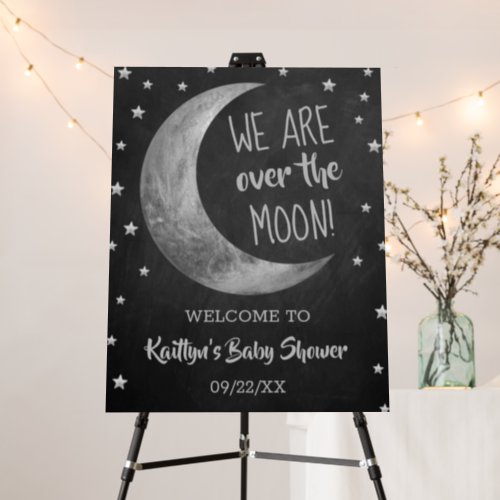 Over The Moon  Baby Shower Welcome Sign