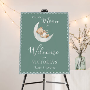 Over the Moon Bear Welcome Baby Shower Foam Board